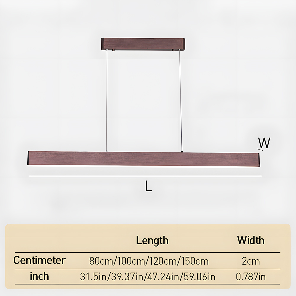 Sleek Modern Linear LED Hanging Light For Kitchen Island