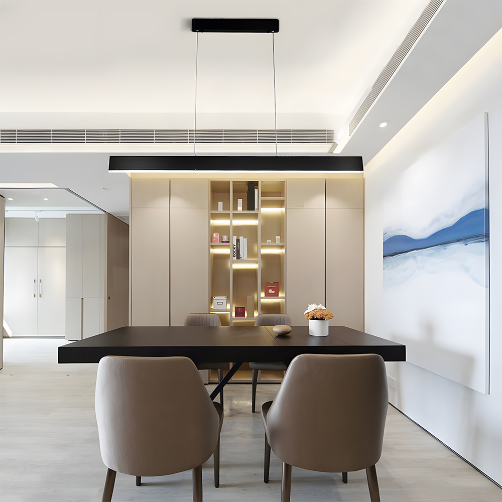 Sleek Modern Linear LED Hanging Light For Kitchen Island