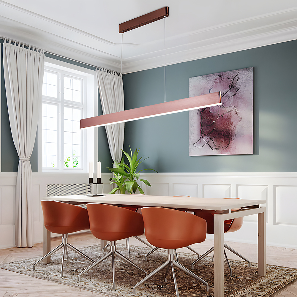 Sleek Modern Linear LED Hanging Light For Kitchen Island