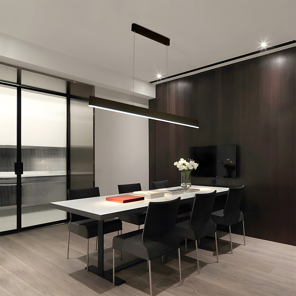 Sleek Modern Linear LED Hanging Light For Kitchen Island