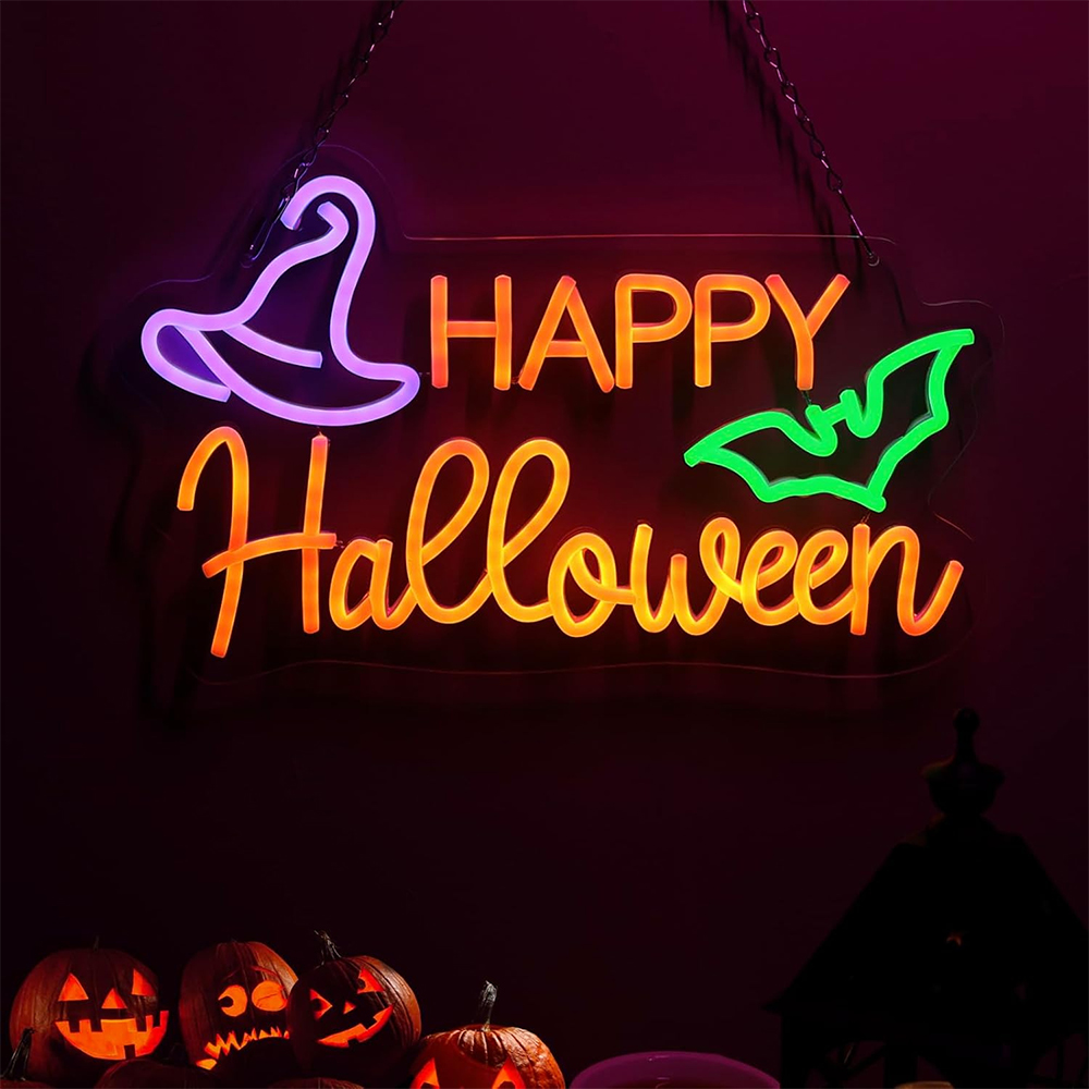 Halloween LED Neon Sign | Trick or Treat Skull Lamp Décor