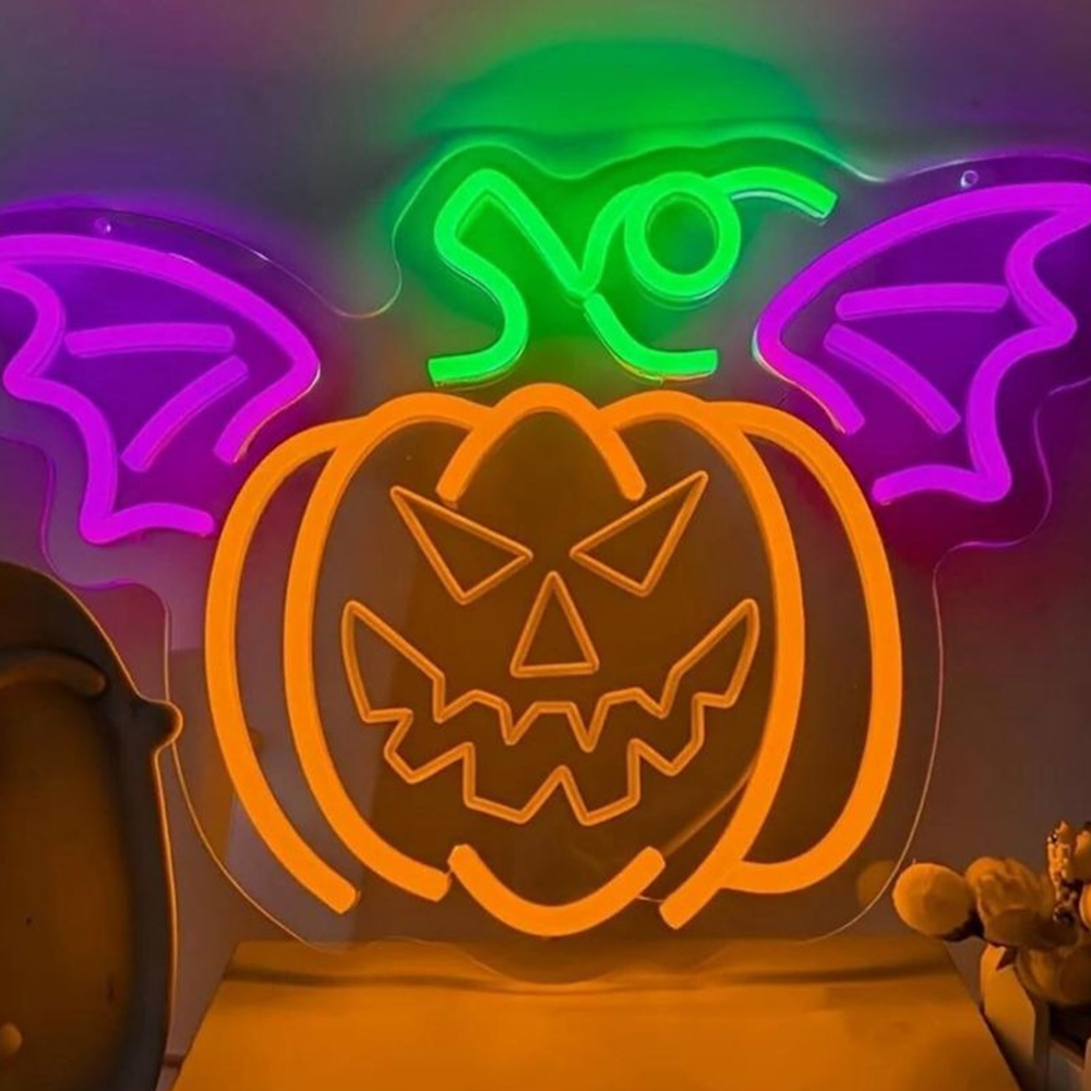 Halloween LED Neon Sign | Trick or Treat Skull Lamp Décor
