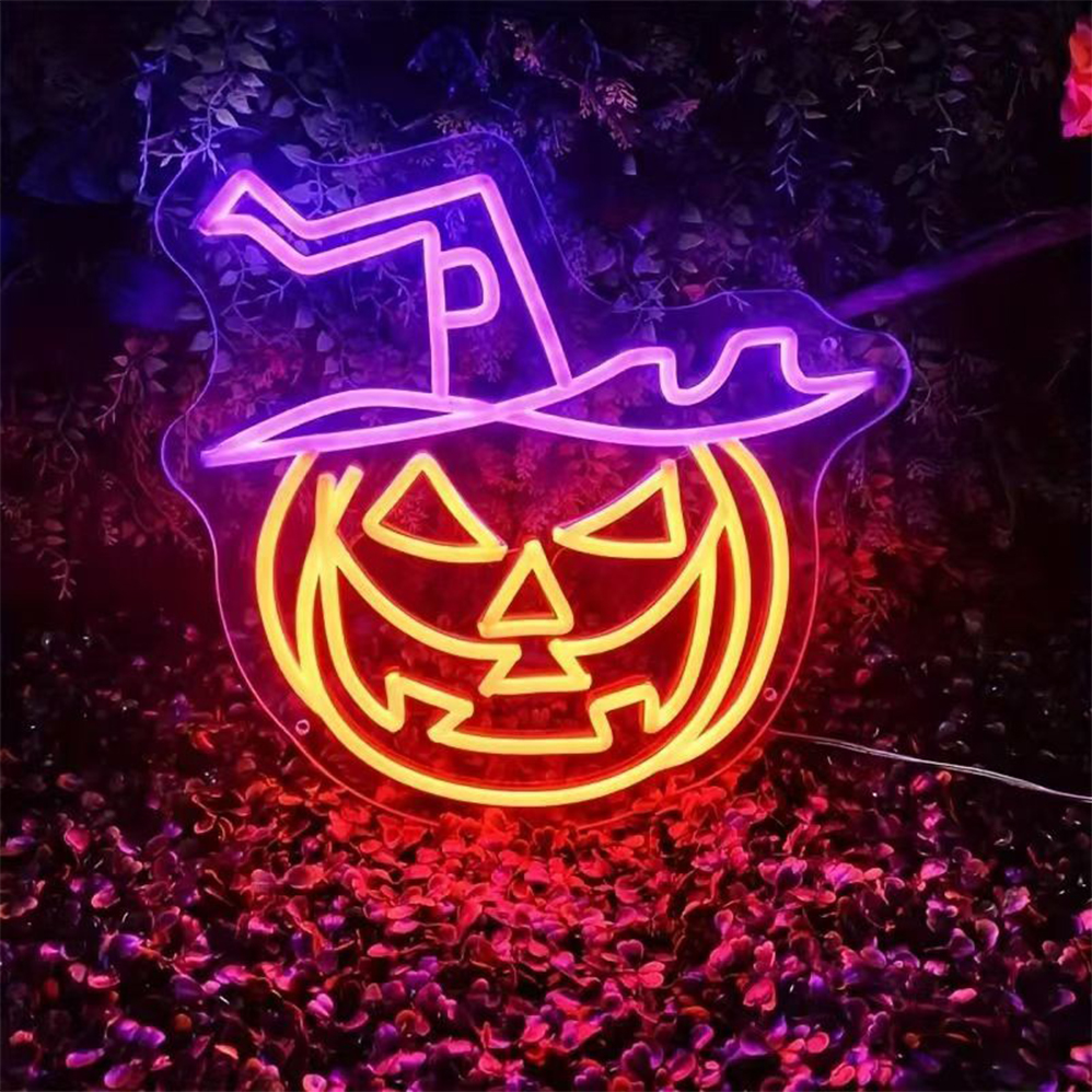 Halloween LED Neon Sign | Trick or Treat Skull Lamp Décor