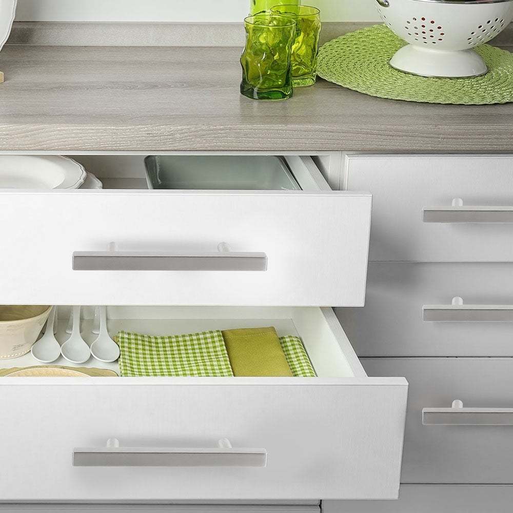 1 Pack Brushed Nickel Cabinet Handles Square Drawer Pulls For Kitchen (LSJ22BSS) -Homdiy