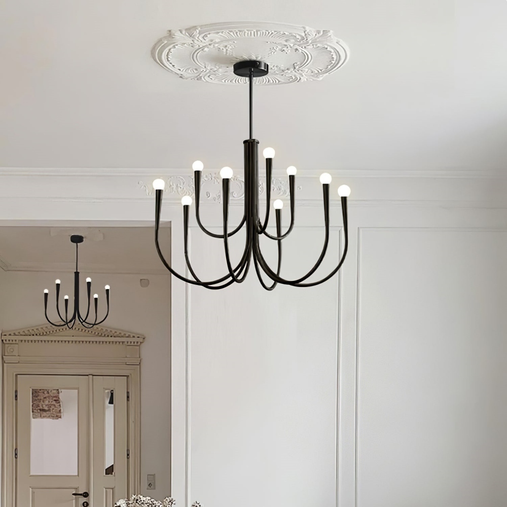 Vintage Candle Iron Dining Room Pendant Light