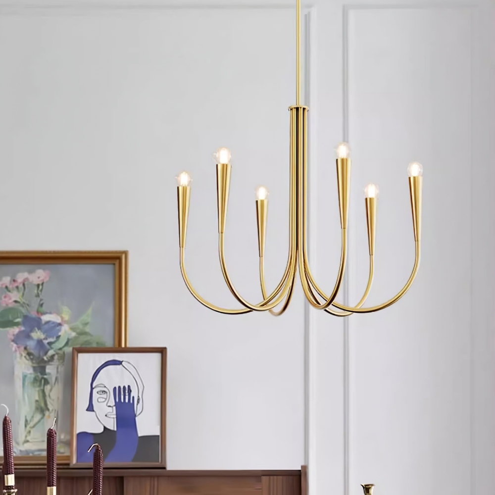 Vintage Candle Iron Dining Room Pendant Light