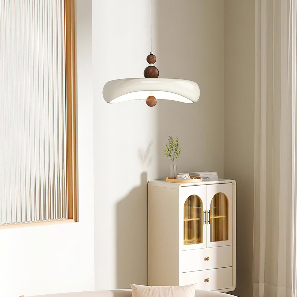 Wabi-Sabi Cream LED Dining Room Pendant Light