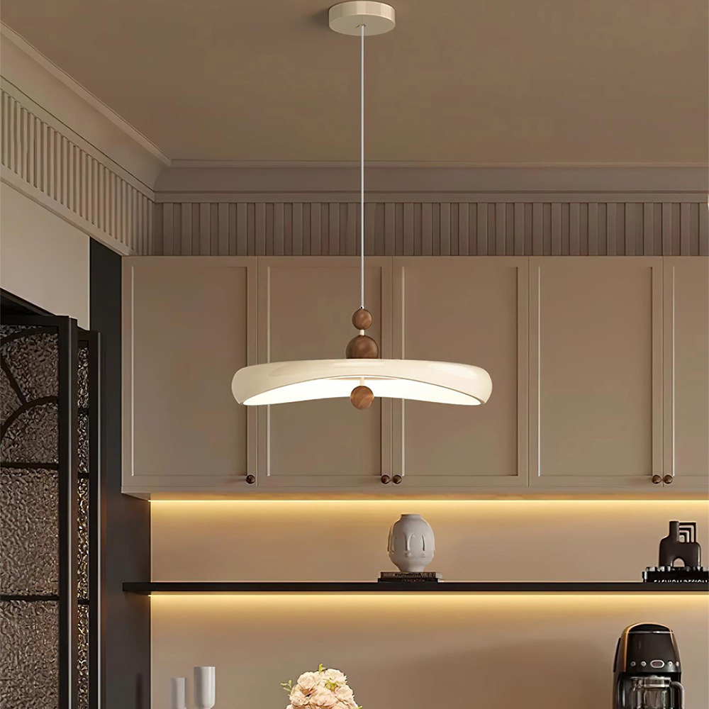 Wabi-Sabi Cream LED Dining Room Pendant Light