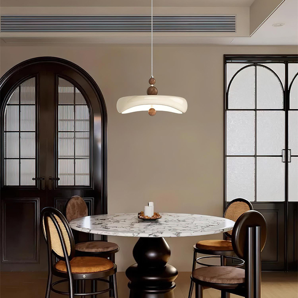 Wabi-Sabi Cream LED Dining Room Pendant Light