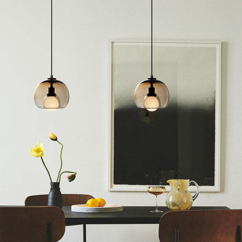 Handblown Glass Orb Pendant Light -Homdiy