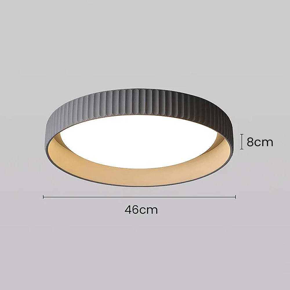 Scandinavian Round Cement LED Ceiling Light -Homdiy