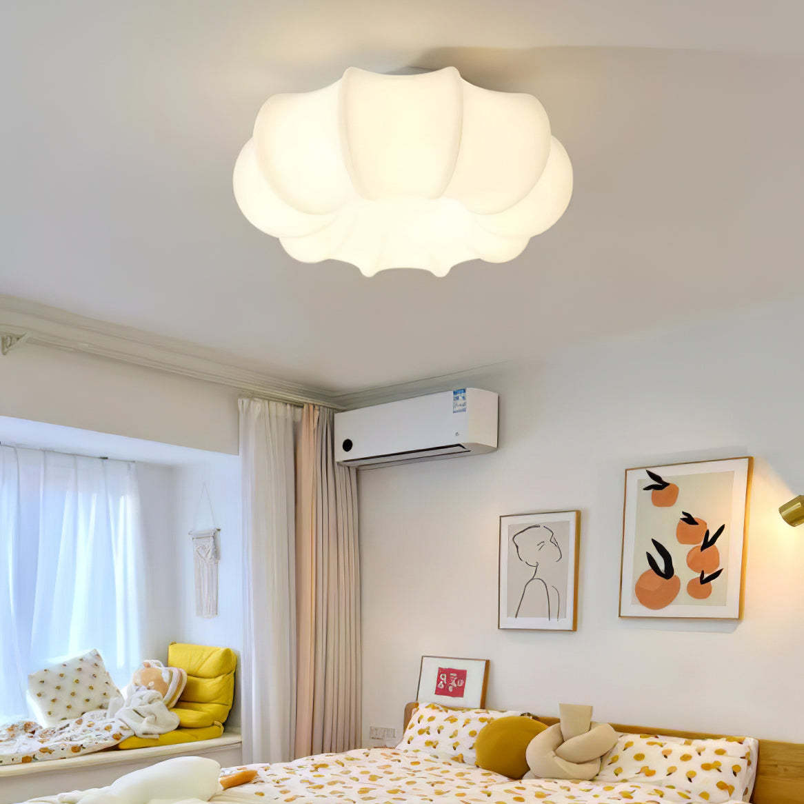 Pumpkin White Ceiling Lamp -Homdiy