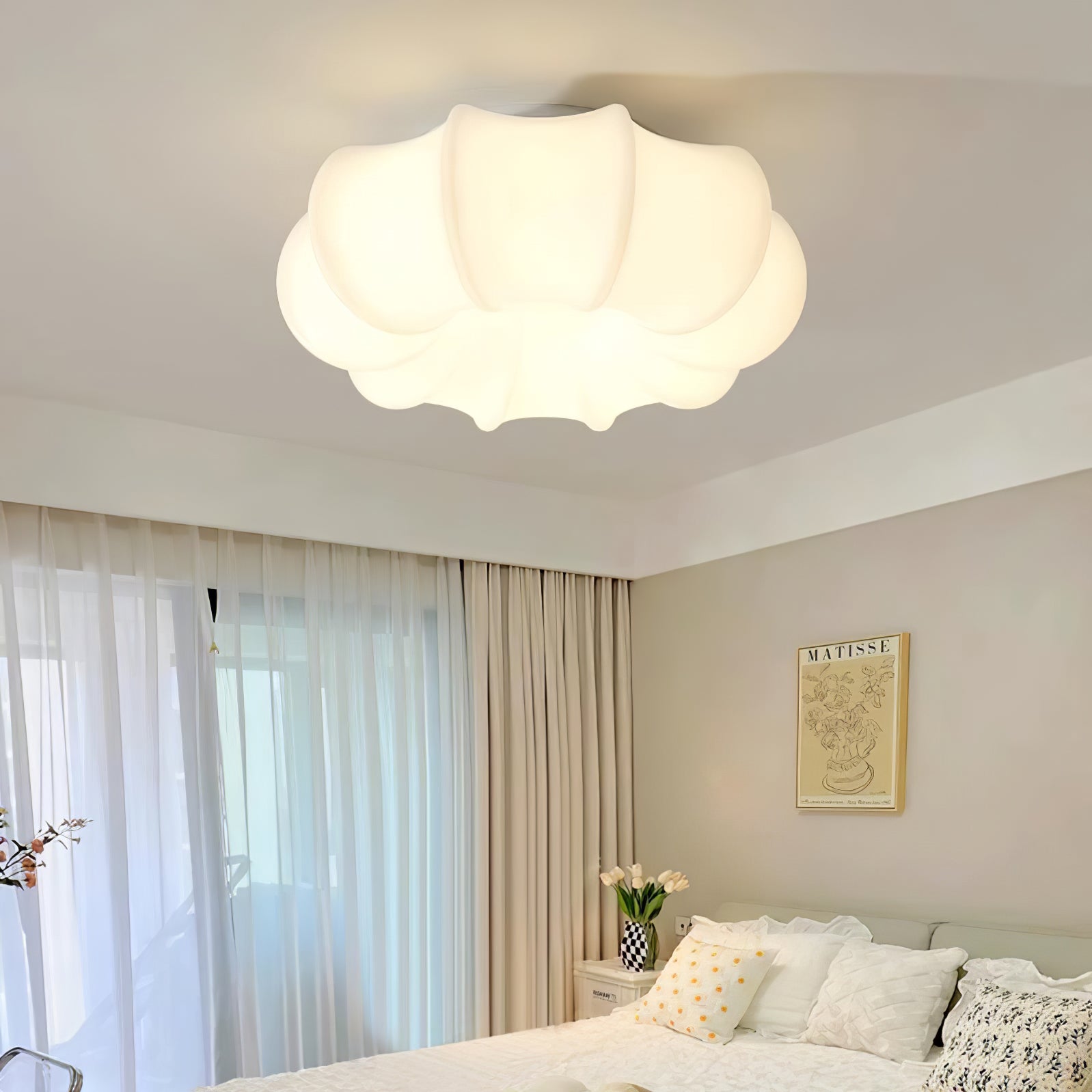 Pumpkin White Ceiling Lamp -Homdiy