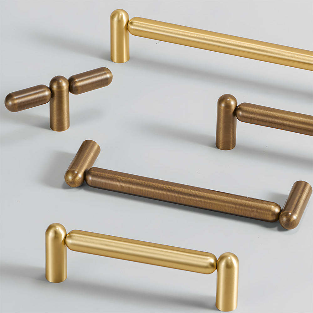 Unique Solid Brass T-Bar Cabinet Pulls