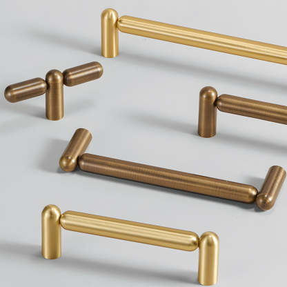 Unique Solid Brass T-Bar Cabinet Pulls
