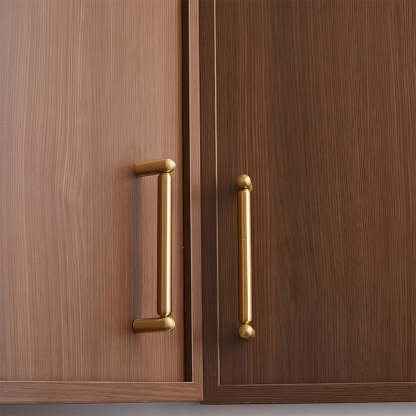 Solid Brass T-Bar Cabinet Pulls - Vintage Gold Drawer Handles