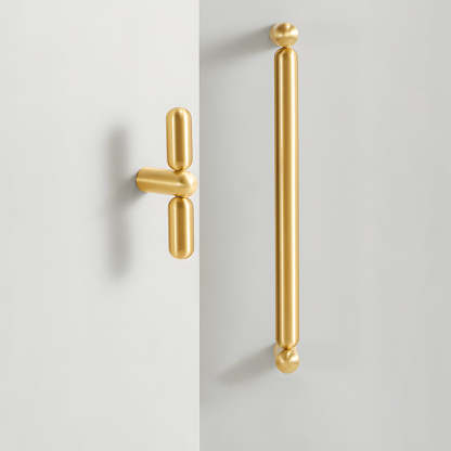 Unique Solid Brass T-Bar Cabinet Pulls