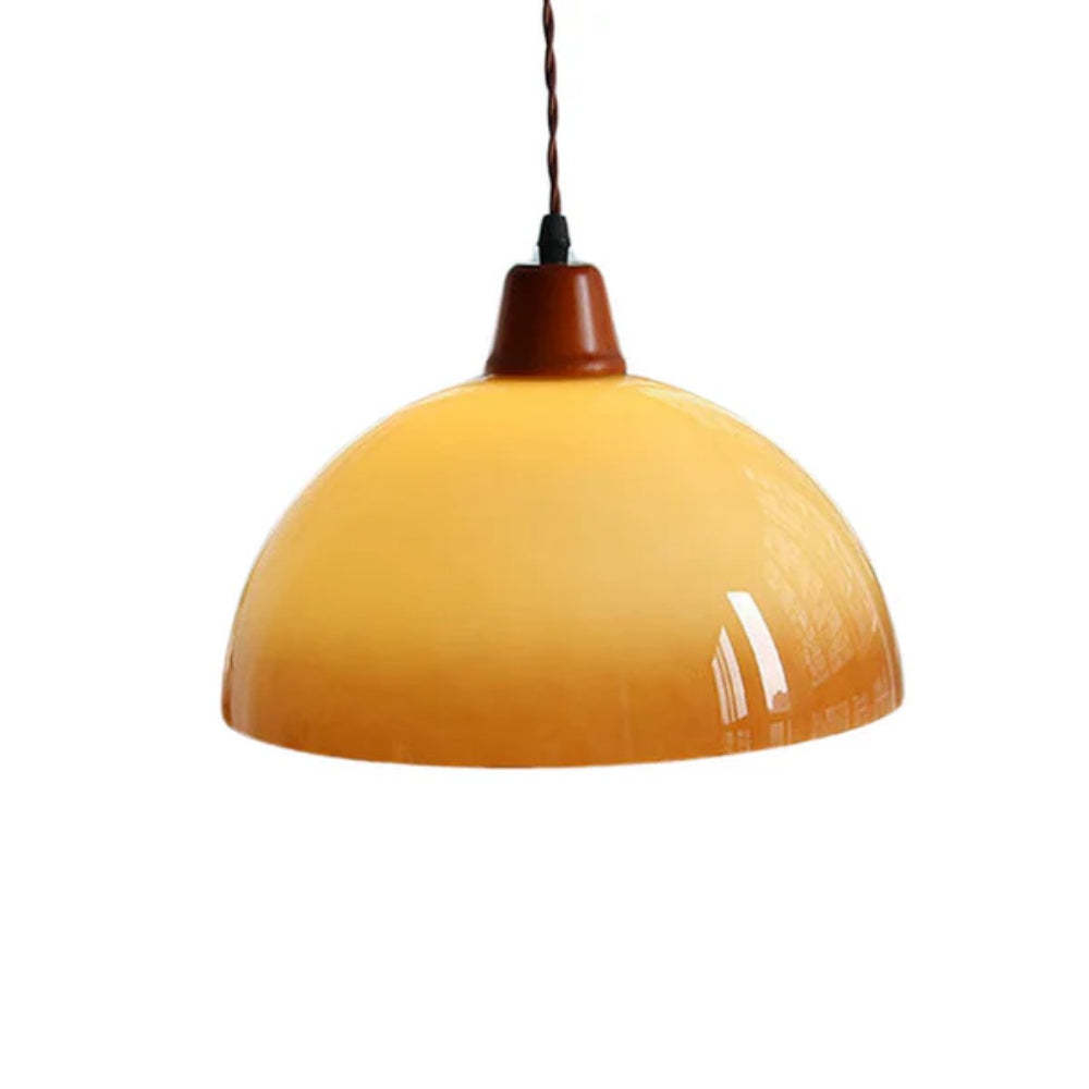 Retro Amber Glass Farmhouse Pendant Light -Homdiy