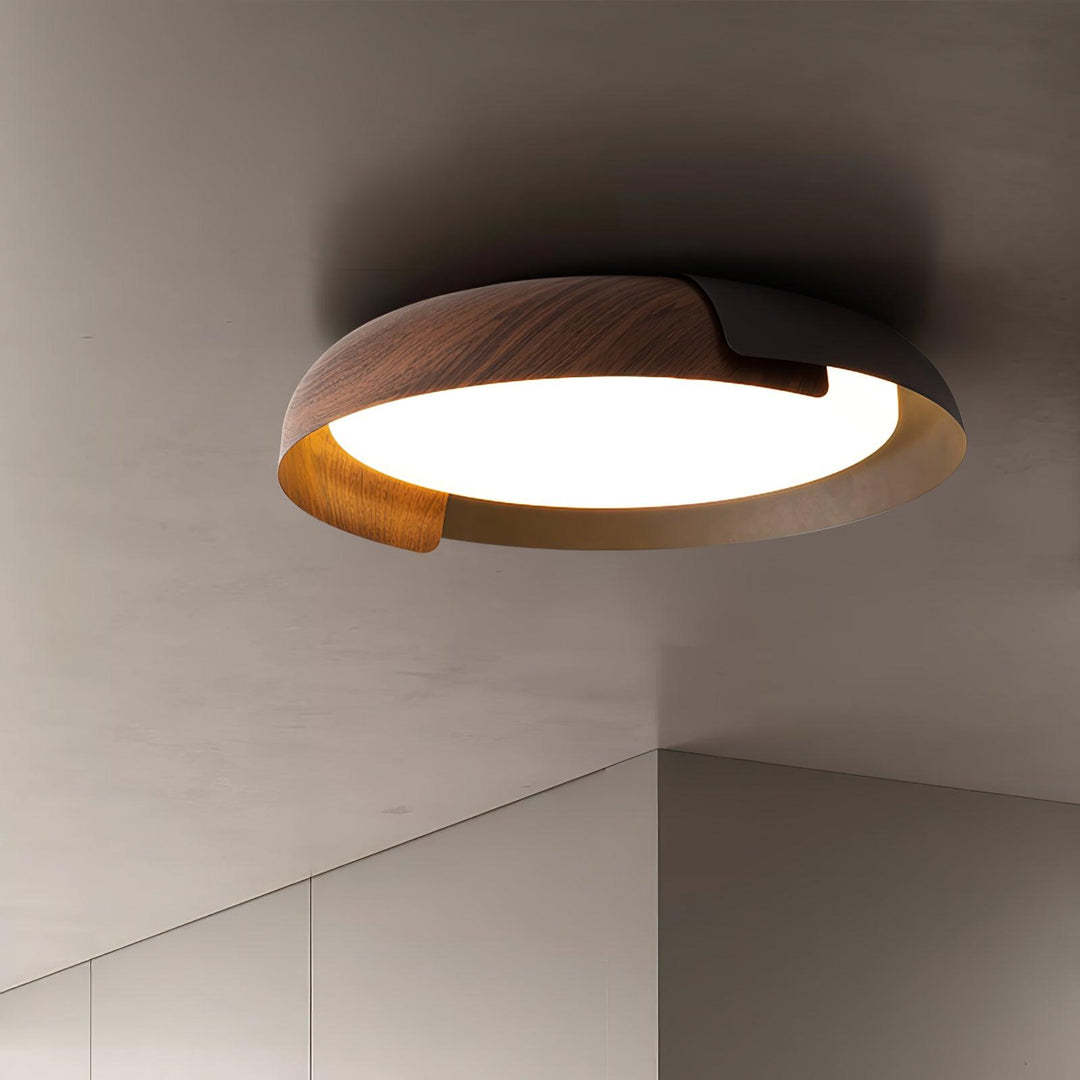 Contemporary Iron Wood Ceiling Light For Bedroom 