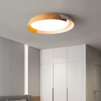 Contemporary Iron Wood Ceiling Light For Bedroom 