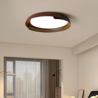 Contemporary Iron Wood Ceiling Light For Bedroom 
