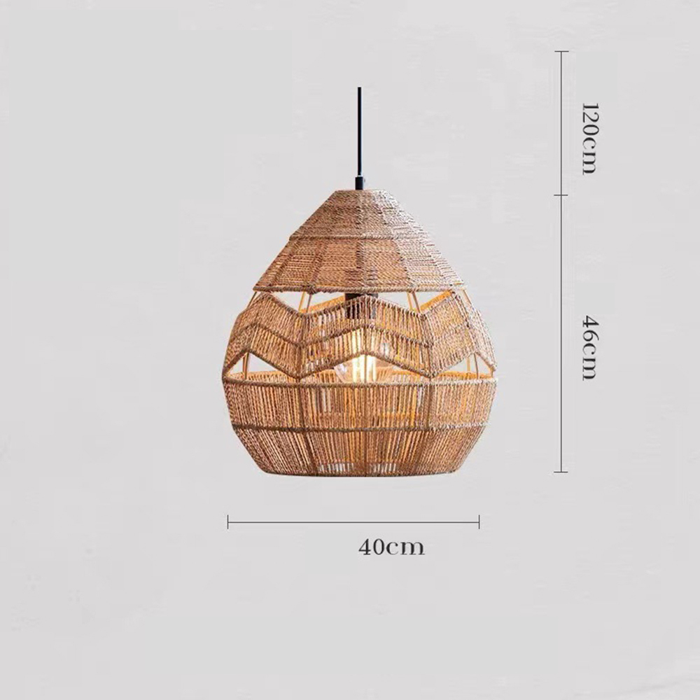 Vintage Creative Woven Rattan & Jute Rope Chandelier