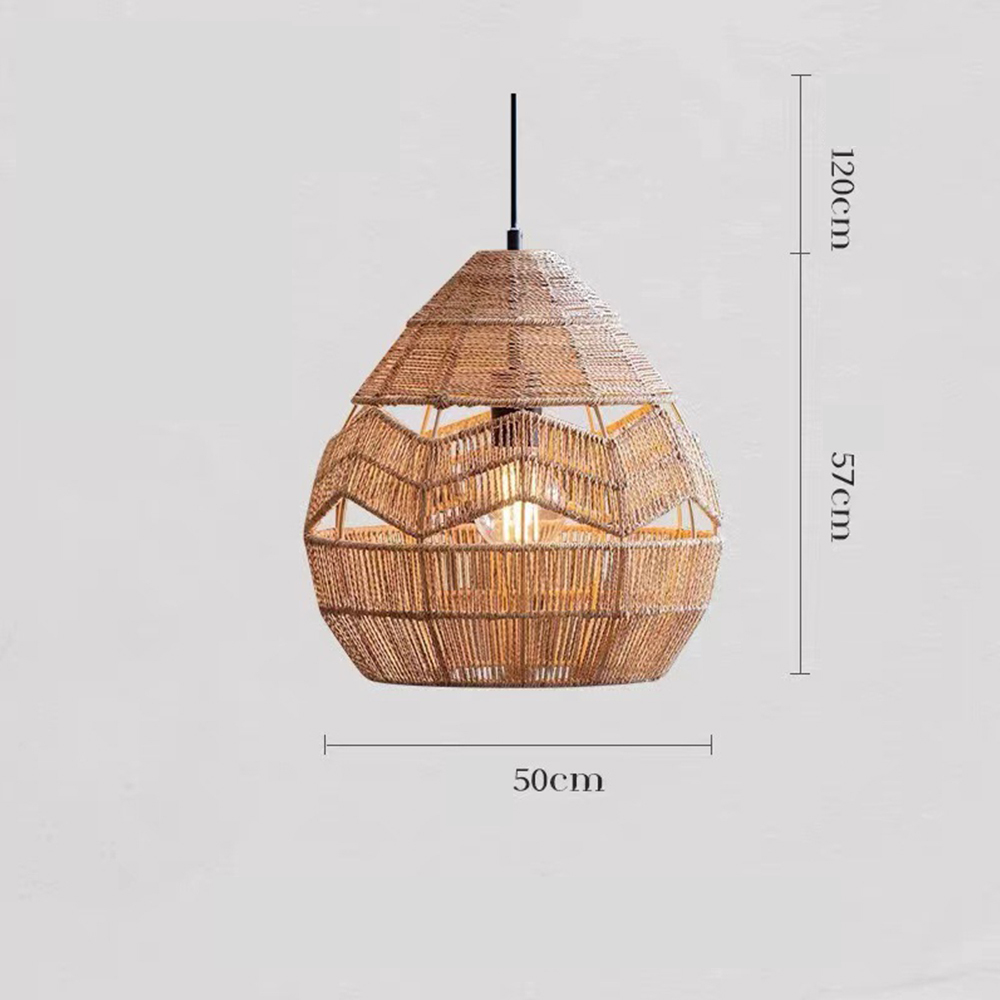 Vintage Creative Woven Rattan & Jute Rope Chandelier