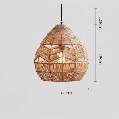 Vintage Creative Woven Rattan & Jute Rope Chandelier