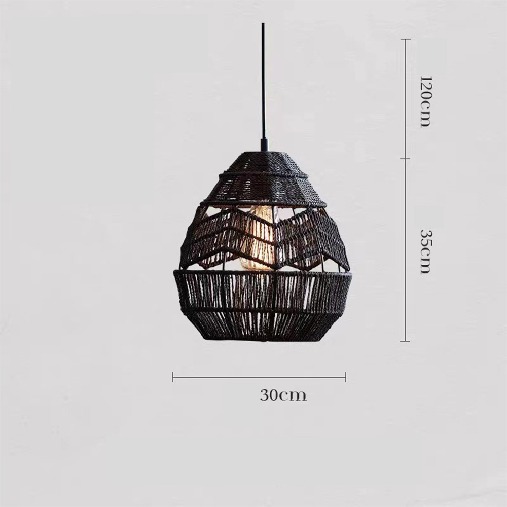 Vintage Creative Woven Rattan & Jute Rope Chandelier