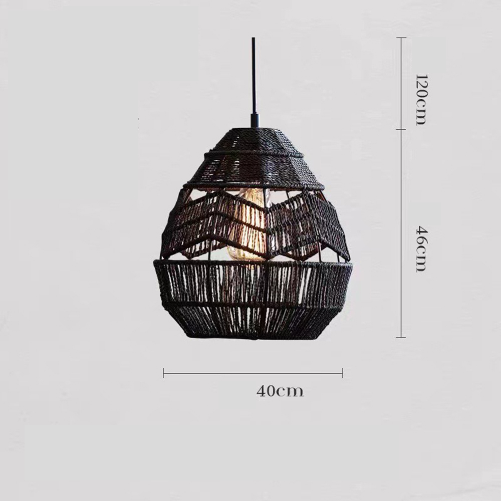 Vintage Creative Woven Rattan & Jute Rope Chandelier