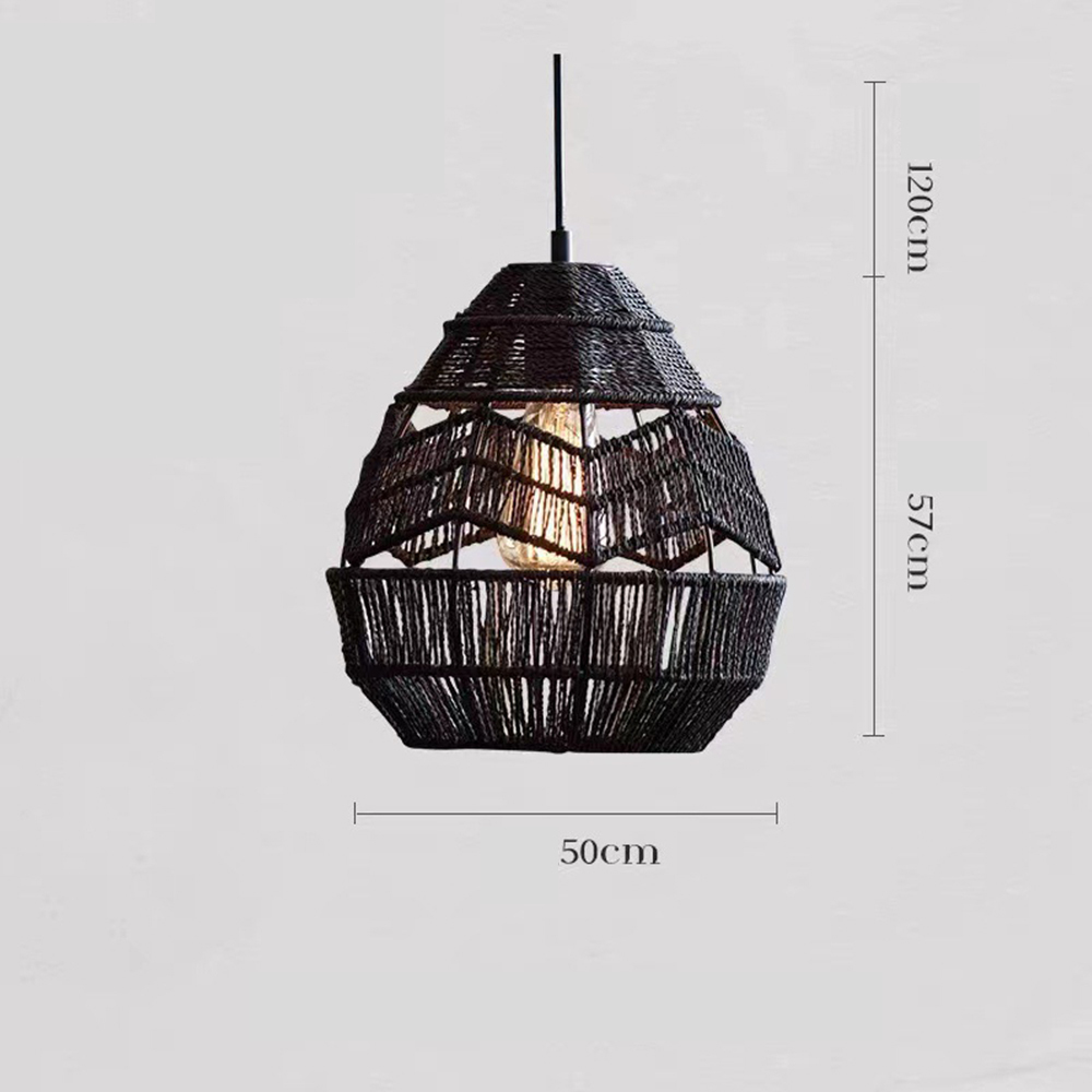 Vintage Creative Woven Rattan & Jute Rope Chandelier