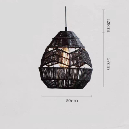 Vintage Creative Woven Rattan & Jute Rope Chandelier