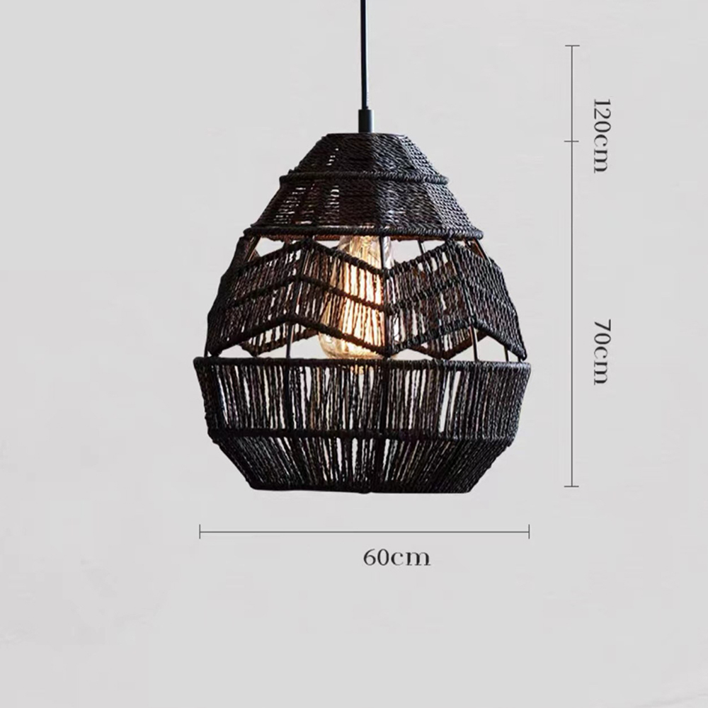 Vintage Creative Woven Rattan & Jute Rope Chandelier