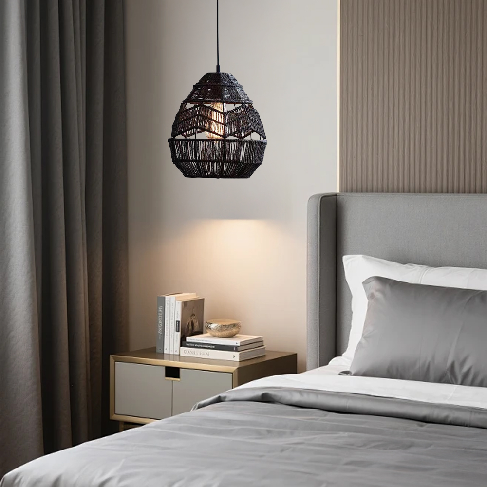 Vintage Creative Woven Rattan & Jute Rope Chandelier