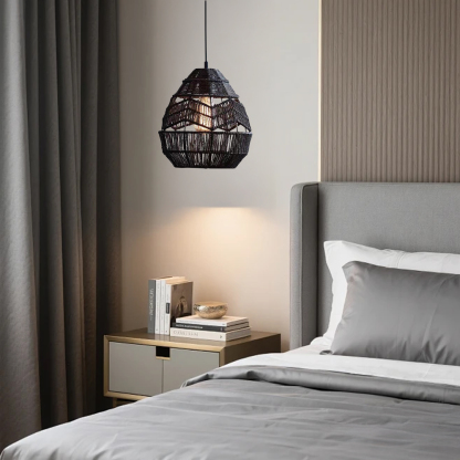 Vintage Creative Woven Rattan & Jute Rope Chandelier