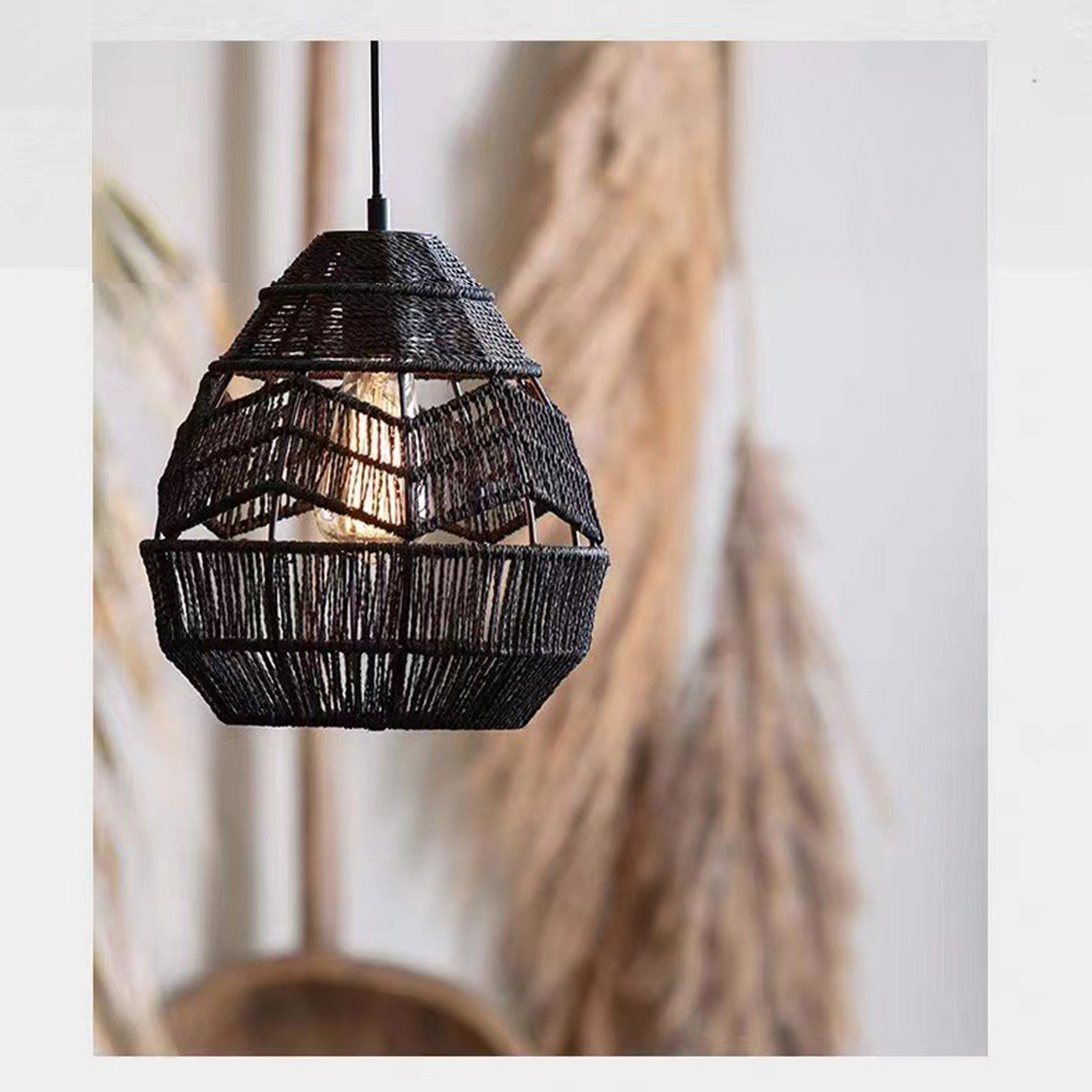 Vintage Creative Woven Rattan & Jute Rope Chandelier