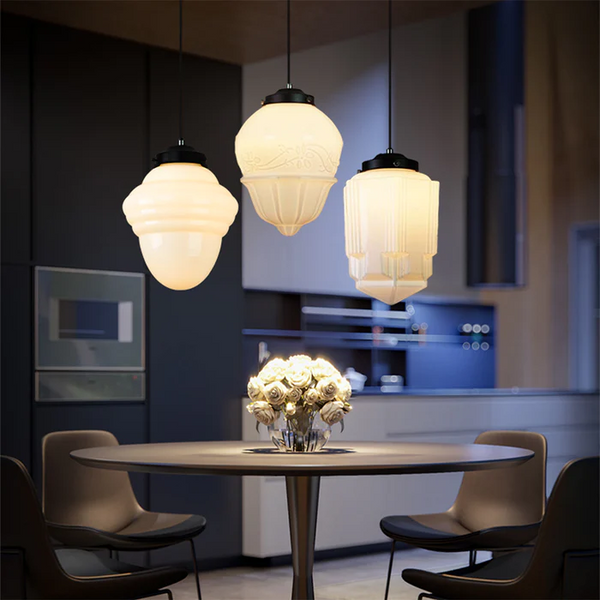 Vintage Geometric Glass Pendant Light
