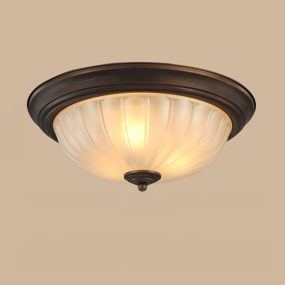 Vintage Metal & Acrylic Flush Mount Ceiling Light 