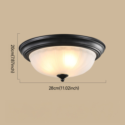 Vintage Metal & Acrylic Flush Mount Ceiling Light 