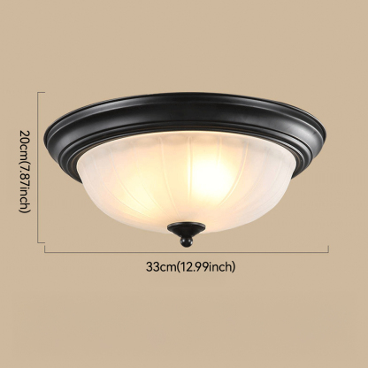 Vintage Metal & Acrylic Flush Mount Ceiling Light 