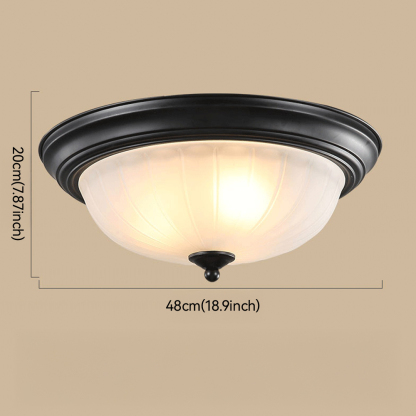 Vintage Metal & Acrylic Flush Mount Ceiling Light 