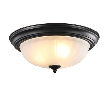 Vintage Metal & Acrylic Flush Mount Ceiling Light 