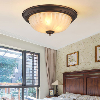 Vintage Metal & Acrylic Flush Mount Ceiling Light 