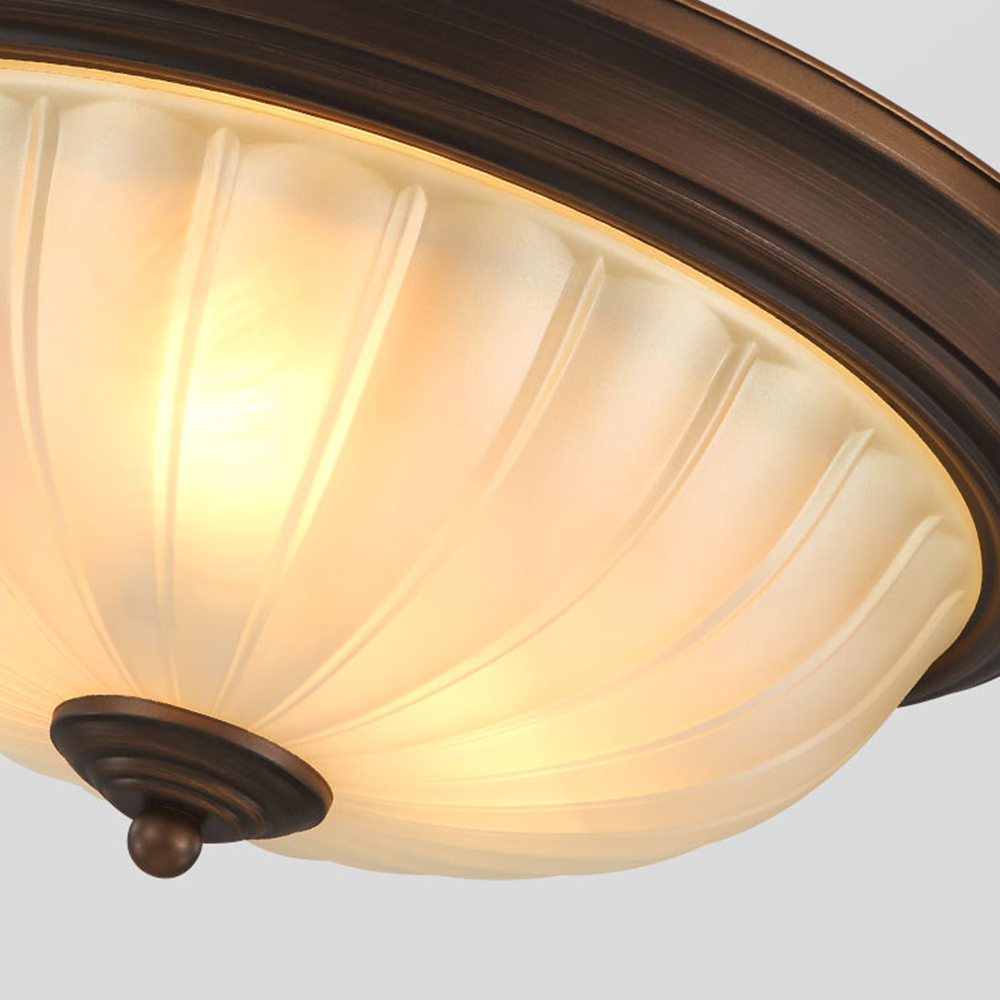 Vintage Metal & Acrylic Flush Mount Ceiling Light 