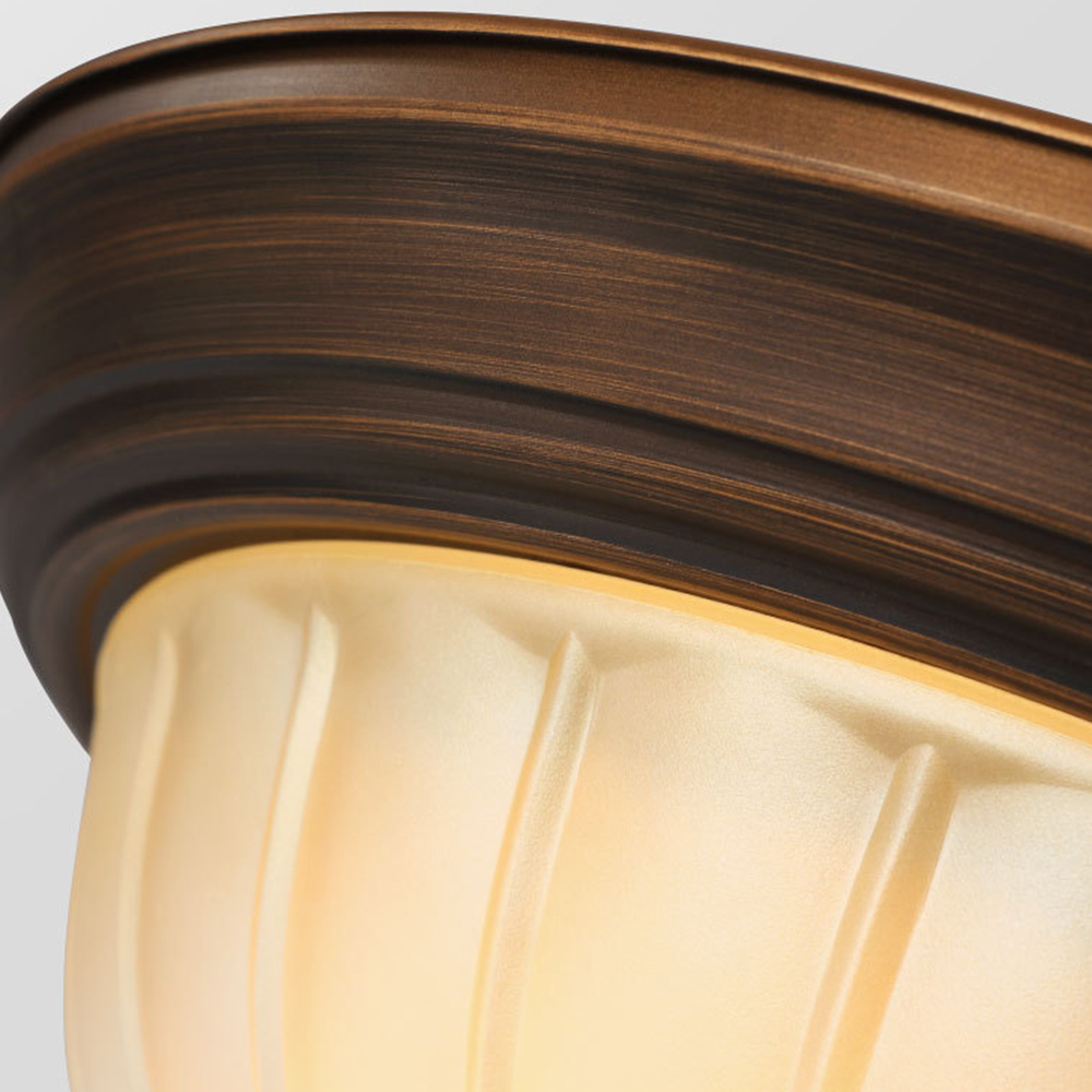 Vintage Metal & Acrylic Flush Mount Ceiling Light 