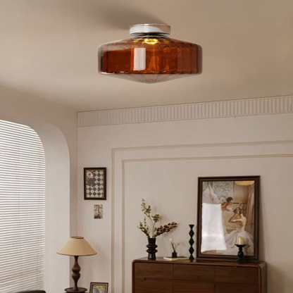 Vintage Retro Glass Ceiling Light for Hallways