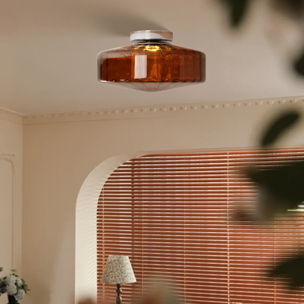 Vintage Retro Glass Ceiling Light for Hallways