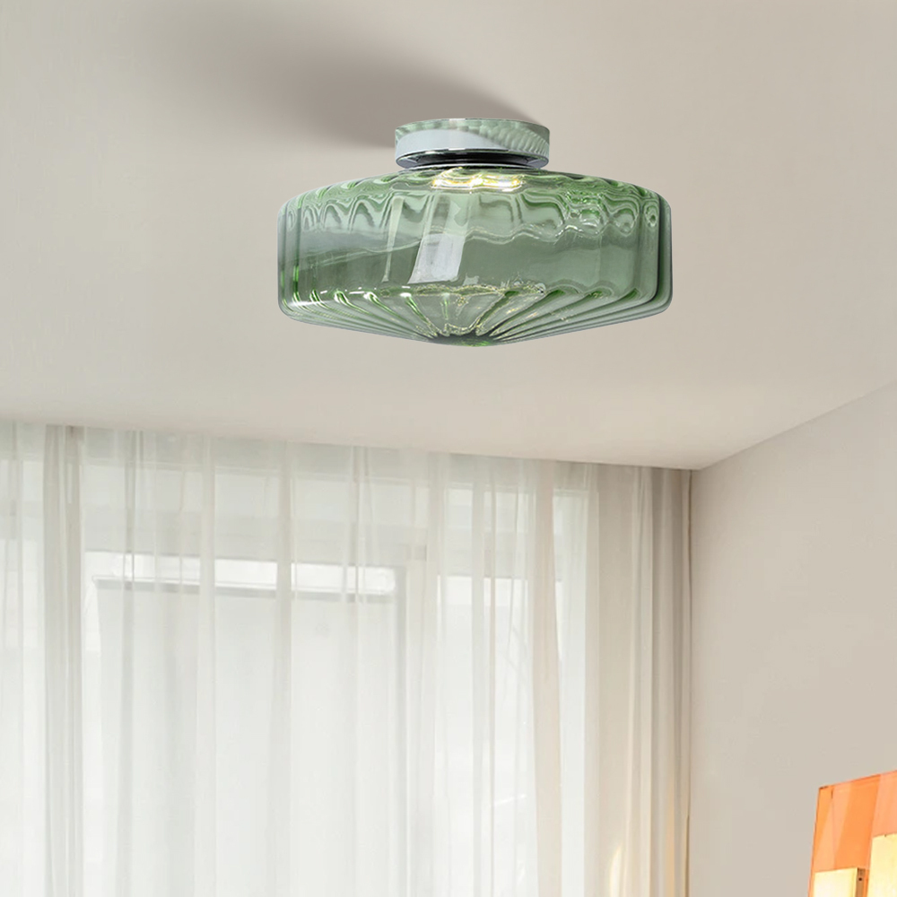 Vintage Retro Glass Ceiling Light for Hallways