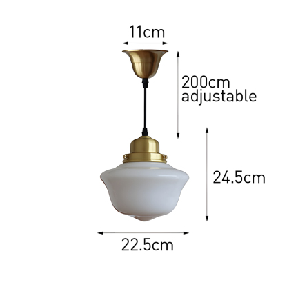 Vintage White Glass Brass Dining Room Pendant Lights