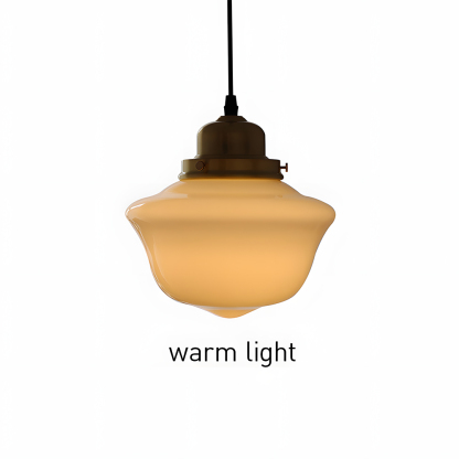 Vintage White Glass Brass Dining Room Pendant Lights
